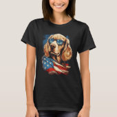 Majestic Hond Amerikaanse Vlag Patriottisch 4 juli T-shirt (Voorkant)