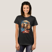Majestic Hond Amerikaanse Vlag Patriottisch 4 juli T-shirt (Voorkant volledig)