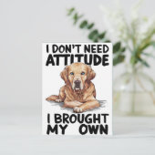 Majestic hond met opstandige boodschap briefkaart (Staand voorkant)