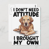 Majestic hond met opstandige boodschap briefkaart (Voorkant / Achterkant)