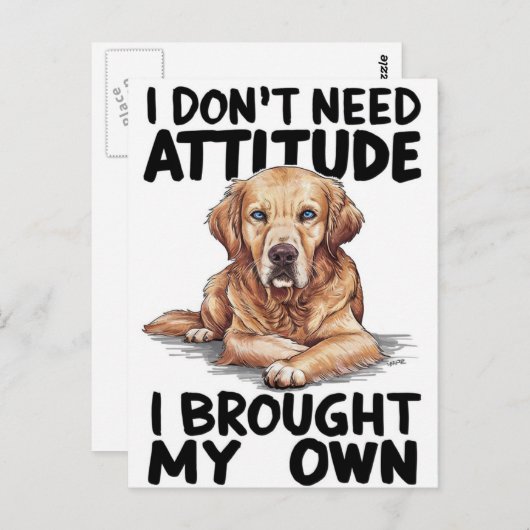Majestic hond met opstandige boodschap briefkaart (Voorkant / Achterkant)