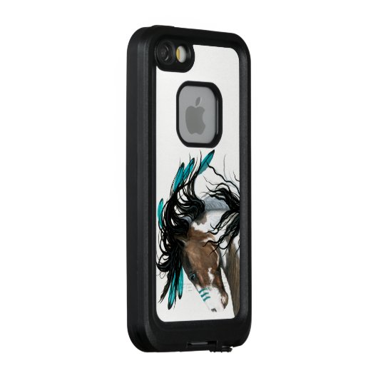 Majestic Horse Blauwgroen Feathers beroemd gemaakt LifeProof iPhone Hoesje (Achterkant / rechts)
