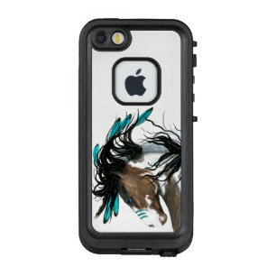 Majestic Horse Blauwgroen Feathers beroemd gemaakt LifeProof FRÄ’ iPhone SE/5/5s Hoesje