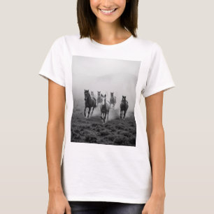 Majestic Horse Charcoal Drawing - Grace and Streng T-shirt