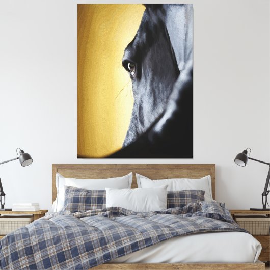 Majestic Horse Eye Close-Up Art Canvas Afdruk (Insitu (Slaapkamer))