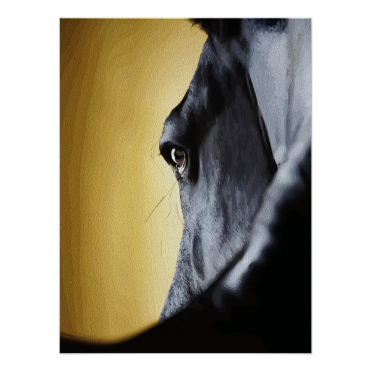 Majestic Horse Eye Close-Up Art Perfect Poster (Voorkant)