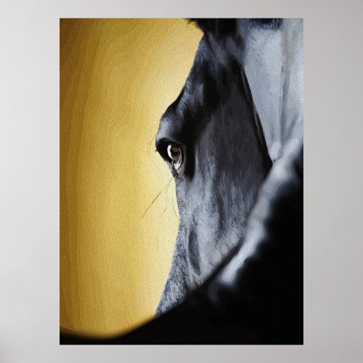 Majestic Horse Eye Close-Up Art Poster (Voorkant)