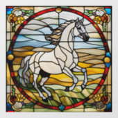 Majestic Horse Faux Glas in lood Raamsticker (Vel)