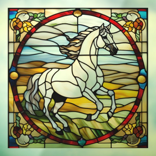 Majestic Horse Faux Glas in lood Raamsticker (Vel 3)