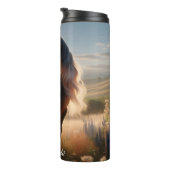 Majestic Horse Golden Field Sunset Thermosbeker (Geroteerd rechts)