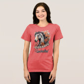 Majestic Horse in Bloom: Artistic Tattoo Design Tri-Blend Shirt (Voorkant volledig)