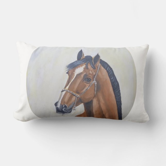 Majestic Horse Portrait T-Shirt Kussen (Voorkant)