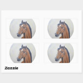 Majestic Horse Portrait T-Shirt Rechthoekige Sticker (Vel)