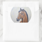 Majestic Horse Portrait T-Shirt Rechthoekige Sticker (Tas)