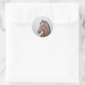 Majestic Horse Portrait T-Shirt Ronde Sticker (Tas)