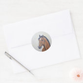 Majestic Horse Portrait T-Shirt Ronde Sticker (Envelop)