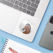 Majestic Horse Portrait T-Shirt Sticker (Laptop met iPhone)