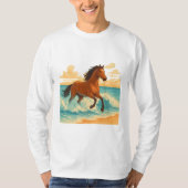 Majestic Horse Rising from the Sea Power and Free T-shirt (Voorkant)