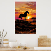 Majestic Horse Silhouette at Sunset Poster | Elega (Keuken)