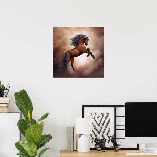 Majestic Horse Stallion Photo Natuur Wall Poster (Thuiskantoor)