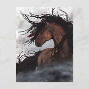 Majestic Horse Stallion Post Card van Bihrle Briefkaart