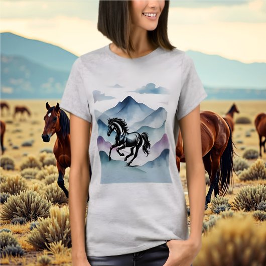 Majestic Horse & Waterverf Mountain Tshirt
