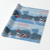 Majestic Humpback Whale-kerstinpakpapier Cadeaupapier (Uitgerold)