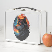 Majestic Husky Tegen Een Zonsondergang Sky Serenit (In situ)