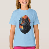 Majestic Husky Tegen Een Zonsondergang Sky Serenit T-shirt (Voorkant)