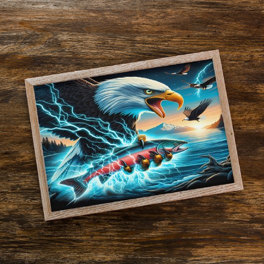 Majestic Jager: Adelaar en Vis Poster