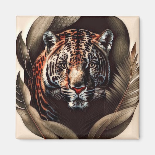 Majestic Jaguar - koning van het Oerwoud Magneet (Voorkant)