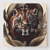 Majestic Jaguar - koning van het Oerwoud Vierkante Klok (Voorkant)
