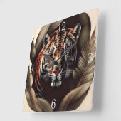 Majestic Jaguar - koning van het Oerwoud Vierkante Klok (Hoek)