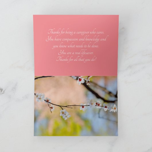 Majestic Japanse Abriotbloemen Bedankkaart (Binnen)