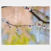 Majestic Japanse Abriotbloemen Fleece Deken (Voorkant (Horizontaal))