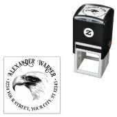 Majestic kale adelaar hoofd naam retour adres #2  zelfinktende stempel (In situ)