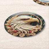 Majestic kale adelaar ingekapseld ronde kartonnen onderzetter (Gebogen)