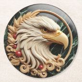 Majestic kale adelaar ingekapseld ronde kartonnen onderzetter (Voorkant)