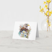 Majestic Kale Adelaar met Bloemen BLANK Kaart (Gele Bloem)