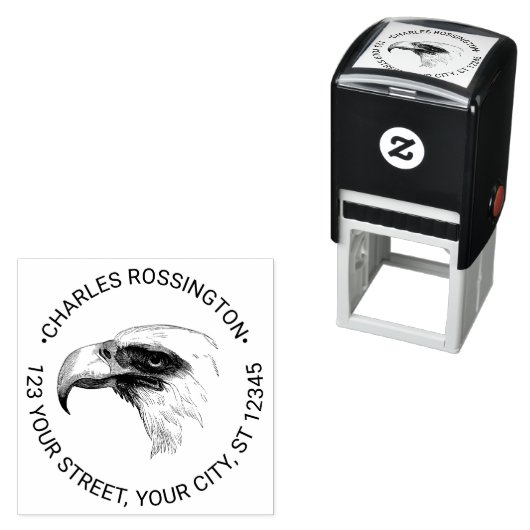 Majestic kale kale adelaar hoofd naam retour adres  zelfinktende stempel (In situ)