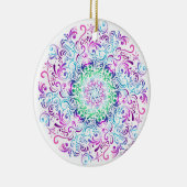 Majestic Kaleidoscope Mandala over White Keramisch Ornament (Rechts)