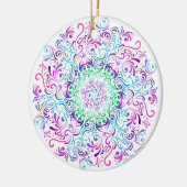 Majestic Kaleidoscope Mandala over White Keramisch Ornament (Links)
