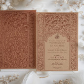 Majestic Kaneel Kant Bruiloft Islamitisch Ontwerp Kaart