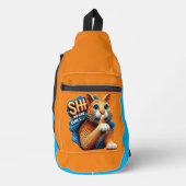 Majestic kat silhouet met shhh niemand geeft sling bag (Voorkant)