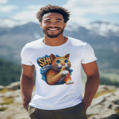 Majestic kat silhouet met shhh niemand geeft t-shirt