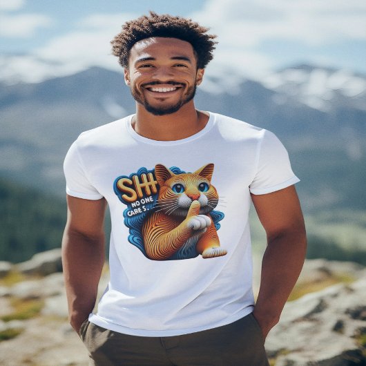 Majestic kat silhouet met shhh niemand geeft t-shirt