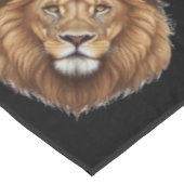 Majestic King Lion Head Mane op Black Party Tafelkleed (Gekanteld)