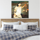 Majestic Lady Justice in Glas in lood Design Canvas Afdruk (Insitu (Slaapkamer))
