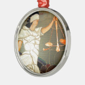 Majestic Lady Justice in Glas in lood Design Metalen Ornament (Links)