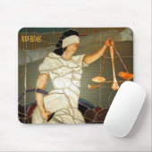 Majestic Lady Justice in Glas in lood Design Muismat (Met muis)